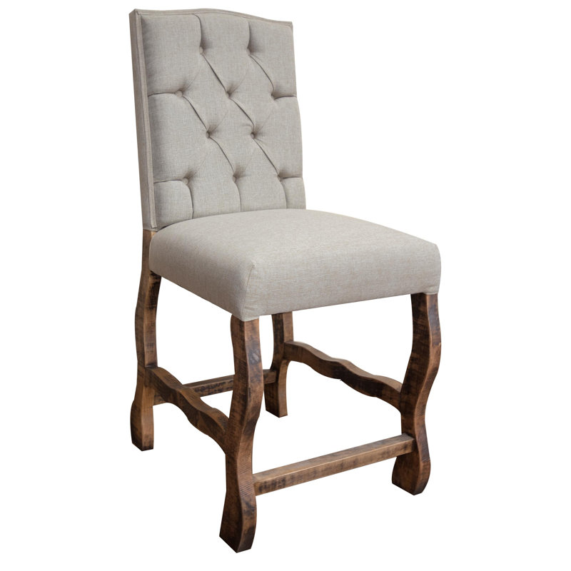 Tufted Backrest 24" Upholstered Barstool