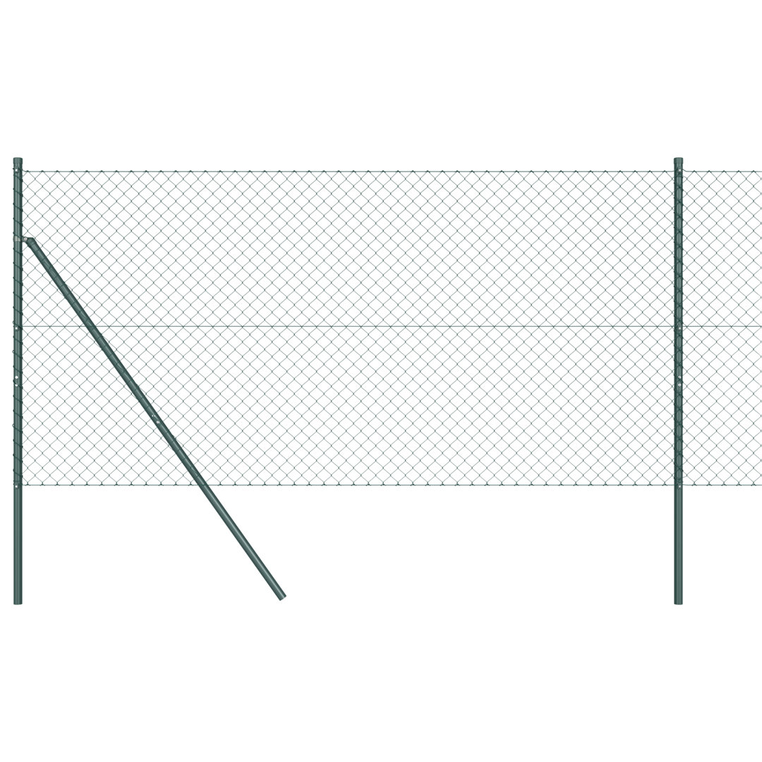 Vidaxl Chain Link Fence With 7 Posts Galvanised Steel