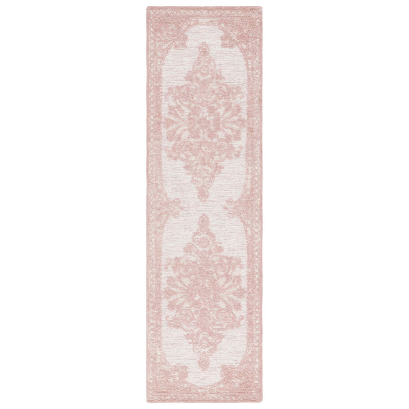 Alexia-Leigh Oriental Hand-Tufted Pink/Ivory Area Rug, Runner 2'3" x 8'