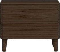 Boston Nightstand with 2 Drawers, Smoke, Smoke, Smoke