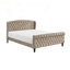 Lit plateforme tapissier moderne avec tête de lit à oreilles et pied de lit Chesterfield-1219060552