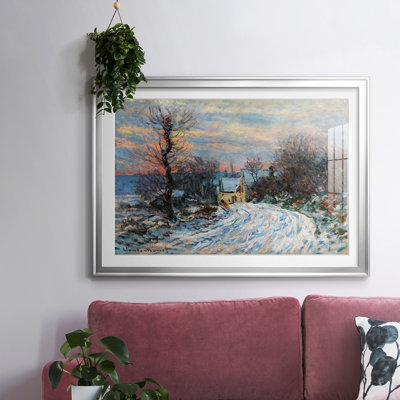 Road to Giverny In Winter, 1885 (1), reproduction d'art encadrée