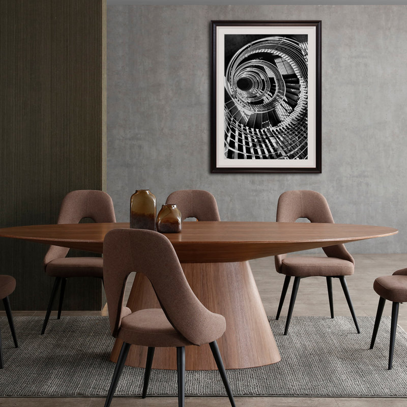 Contemporary Otago Walnut Oval Dining Table for Six