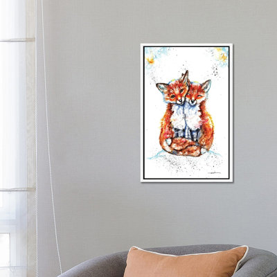 Lovin' Foxes 1 Piece Floater Frame Wall Art on Canvas