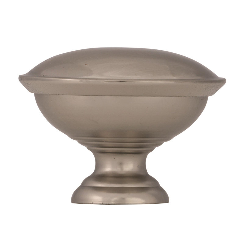 Brushed Chrome Traditional Round Cabinet Knob Set