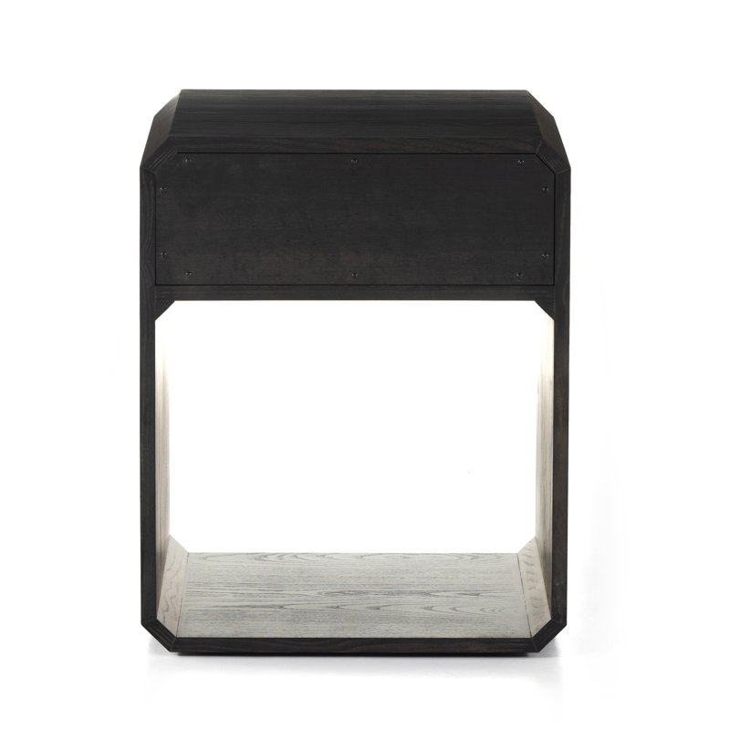 Caspian Nightstand-Black Ash Veneer, Black Ash