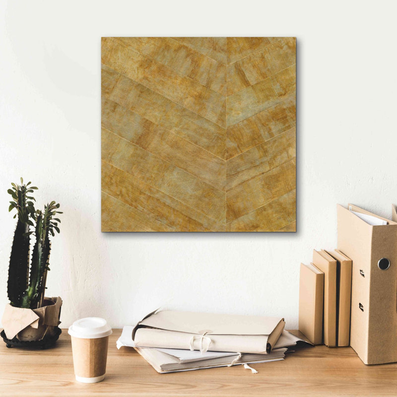 «Gilded Herringbone I» par Chris Paschke, H 18 po x l 18 po x P 0,75 po