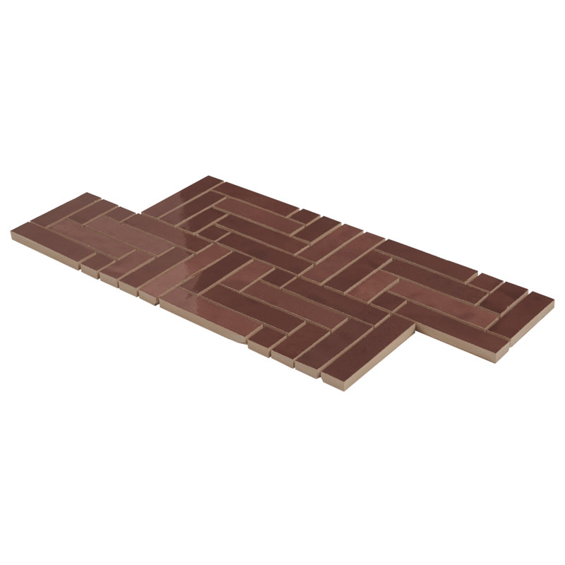 Zelora 1" Glossy Ceramic Mosaic Wall Tile, Chestnut Brown