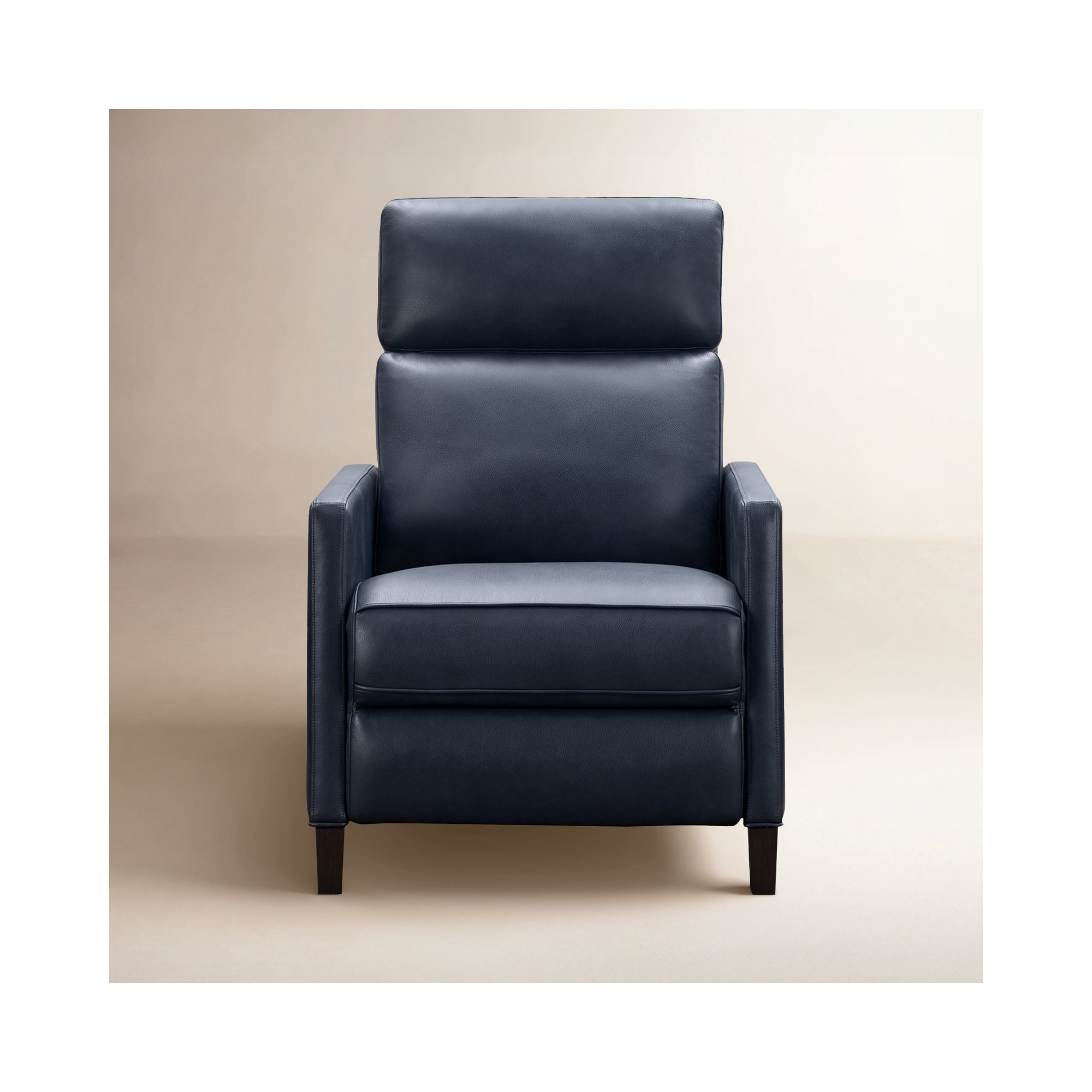 Morlan Recliner, Barone Navy Blue Split Grain Leather