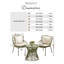 Zumba Garden Metal & Rattan Dining Table Set With 2 Seat Dining Chairs - Garden Bistro Table Set