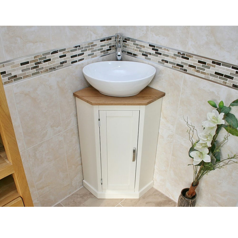 Lewiston Free-standing Corner Vanity, White