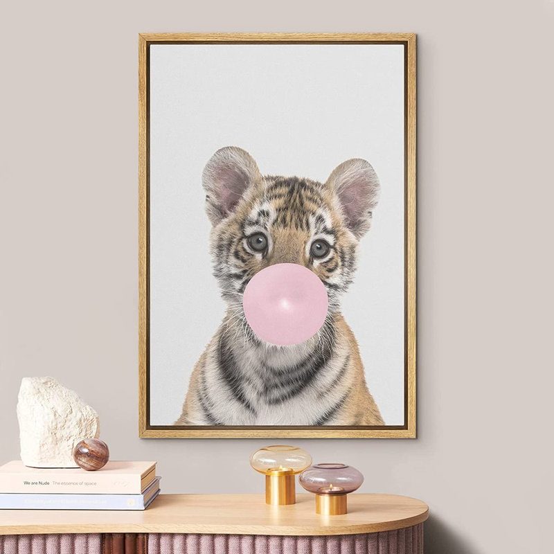Impression sur toile mignonne, impression sur toile, H 24 po x l 16 po, Cadre naturel