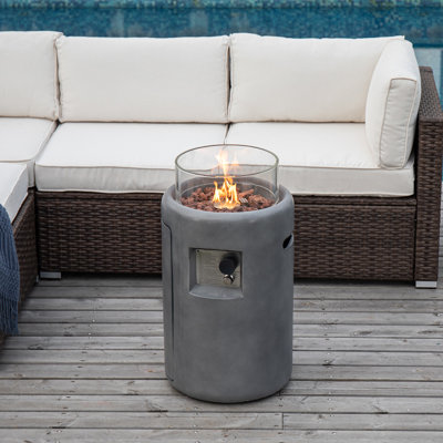 Cambrea Round Concrete Propane Smokeless Fire Column