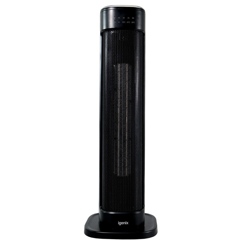 Igenix 2000W 60 BTU Electric Tower Space Heater with Adjustable Thermostat and with Digital Display, Black