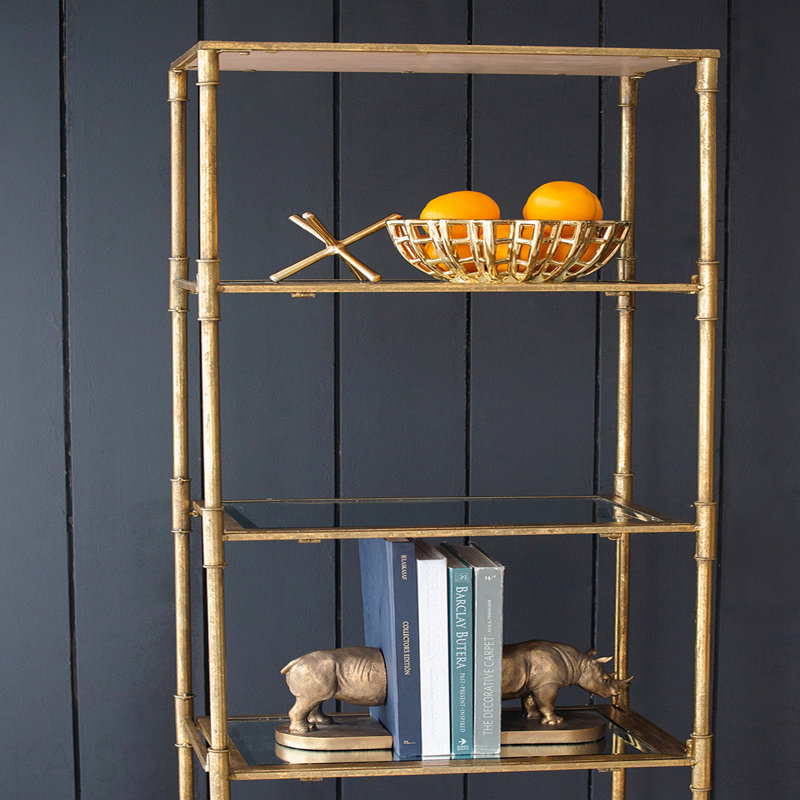Étagère à miroir à 6 niveaux en or antique 20 "x 14" x 70,5 "Perisa