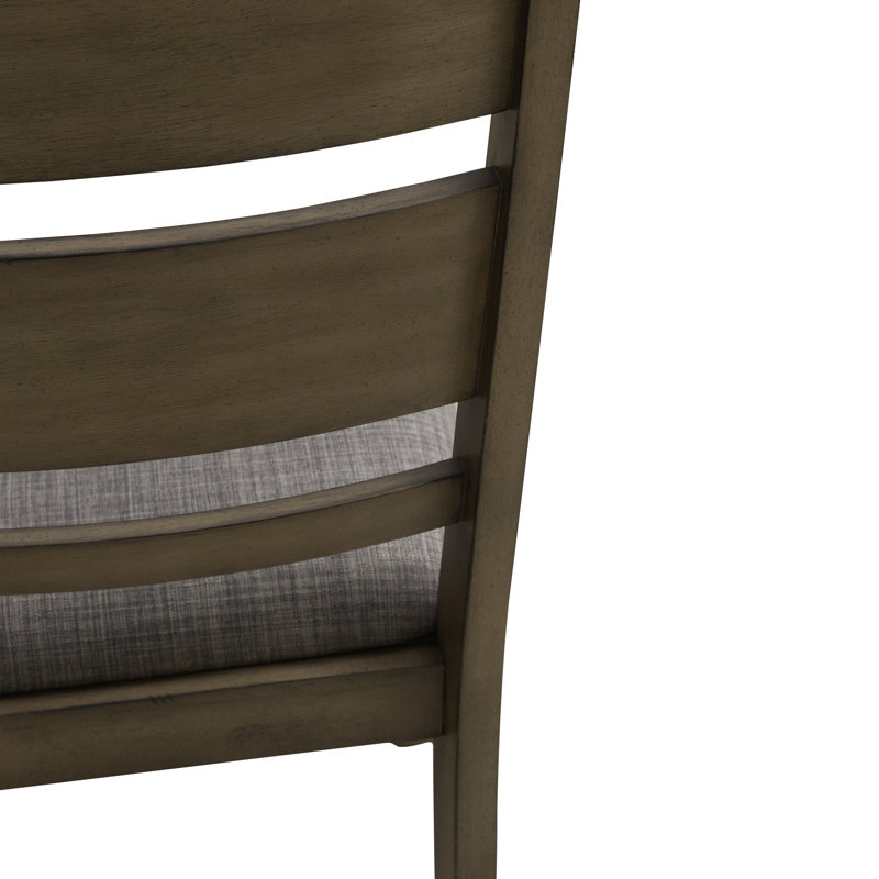Luz Trestle Table Dining Set w/ 6 Upholstered Chairs, 7 Pieces: Table, 6 Chairs, Brown/Brown
