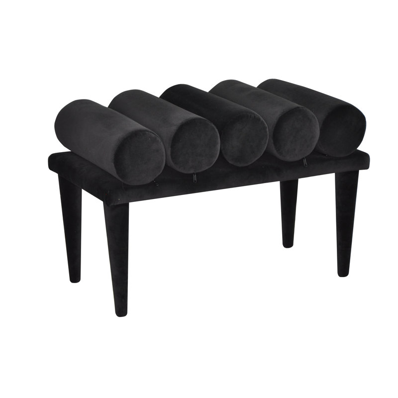 Scandi Upholstered Bench, Black