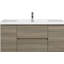 Meuble-lavabo mural 48 po avec lavabo, meuble-lavabo mural moderne avec lavabo en résine et tiroirs à fermeture douce, gris cendre 24V11-48AG