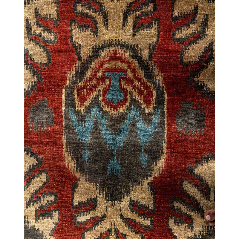Overdyed One-of-a-Kind 9' 1" X 11' 9" Hand Knotted Area Rug