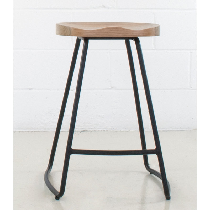 Mariali Elm Solid Wood Counter Stool, Natural