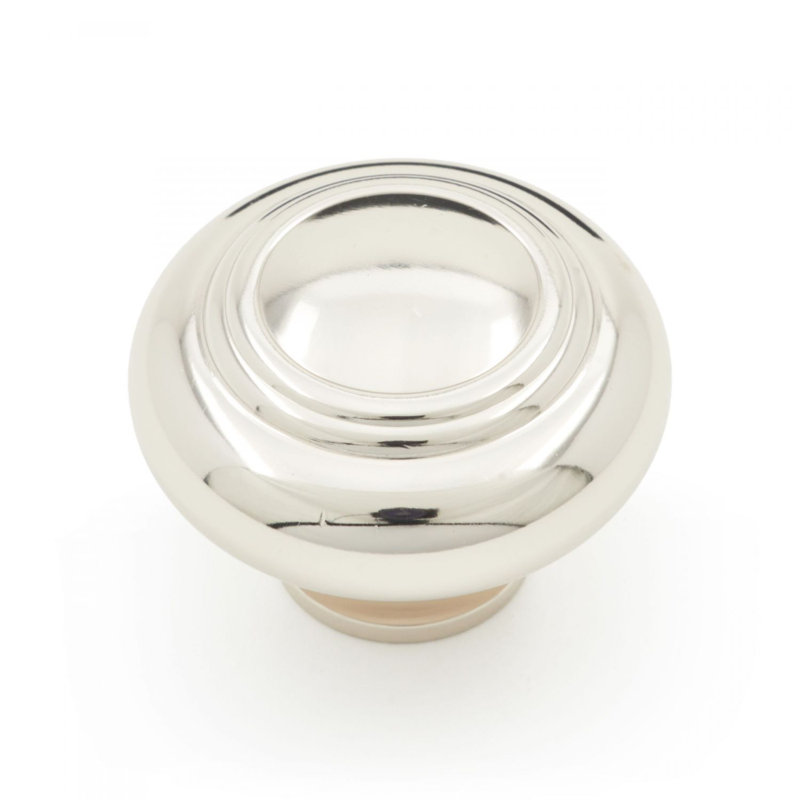 Poignée champignon Ringed CK Series, Diamètre du bouton 1,5 po, Nickel satiné