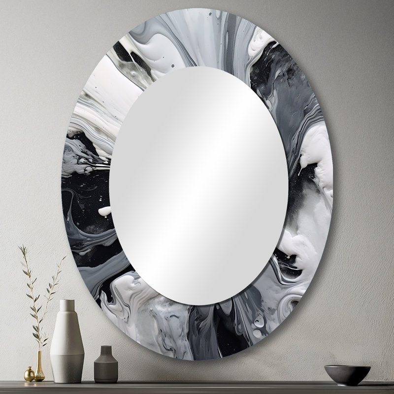 Miroir mural noir et gris Harmony In Chaos, 43 po x 33 po