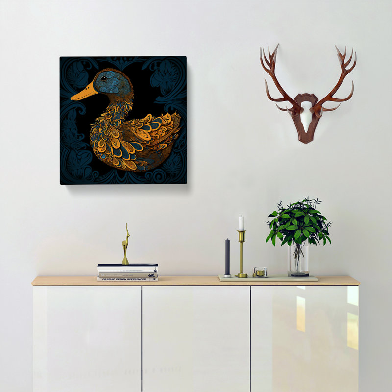 Duck Paisley - No Frame Print, 50cm H x 50cm W x 3cm D