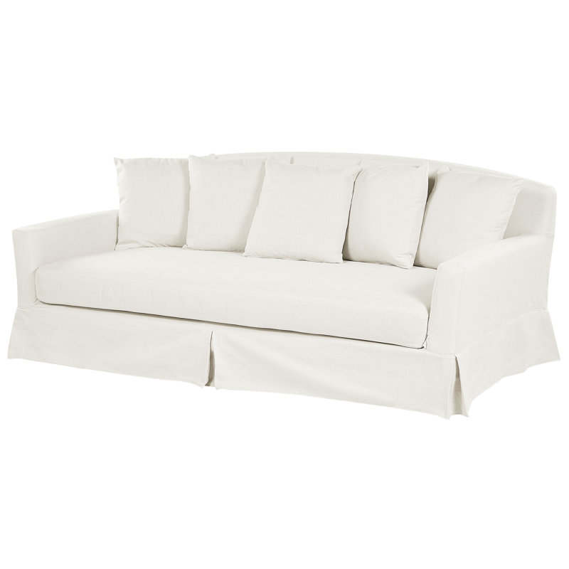 Abdulbaki Box Cushion Sofa Slipcover, Off White