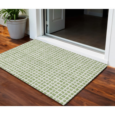 Tapis ivoire lavable intérieur / extérieur géométrique