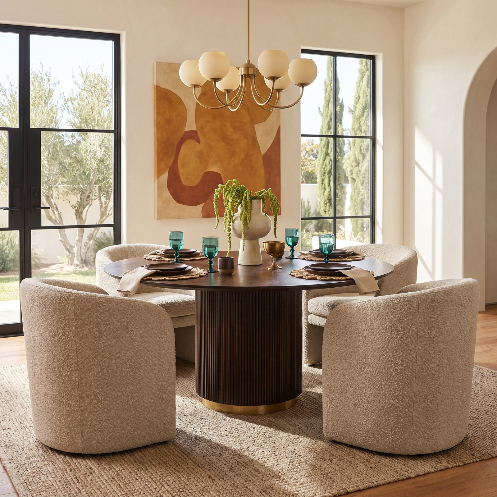 Rylee 60" Mango Dining Table, Black/Gold, Brown