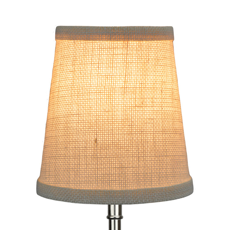6" H X 5.5" W Empire Lamp Shade -  (Bulb Clip Attachment) In Burlap Off White