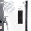 10.6 Gal Solar Heated Shower, 6.7ft Showerhead Height Outdoor Shower, with Handheld & Foot Faucet, Hot & Cold Water Adjustment, Freestanding for Backyard Poolside Beach Pool, Black