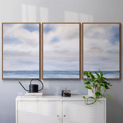 The Wave - 3 pièces, reproduction encadrée sur toile