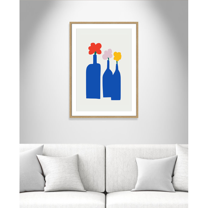 «Bold Blooms Trio Print» par Dean, 25.5'' W x 35.5'' H, Matted Print, Naturel