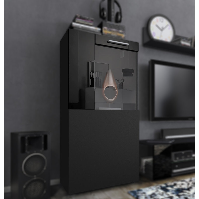 Killion Display Cabinet, Without LED, Matt Black