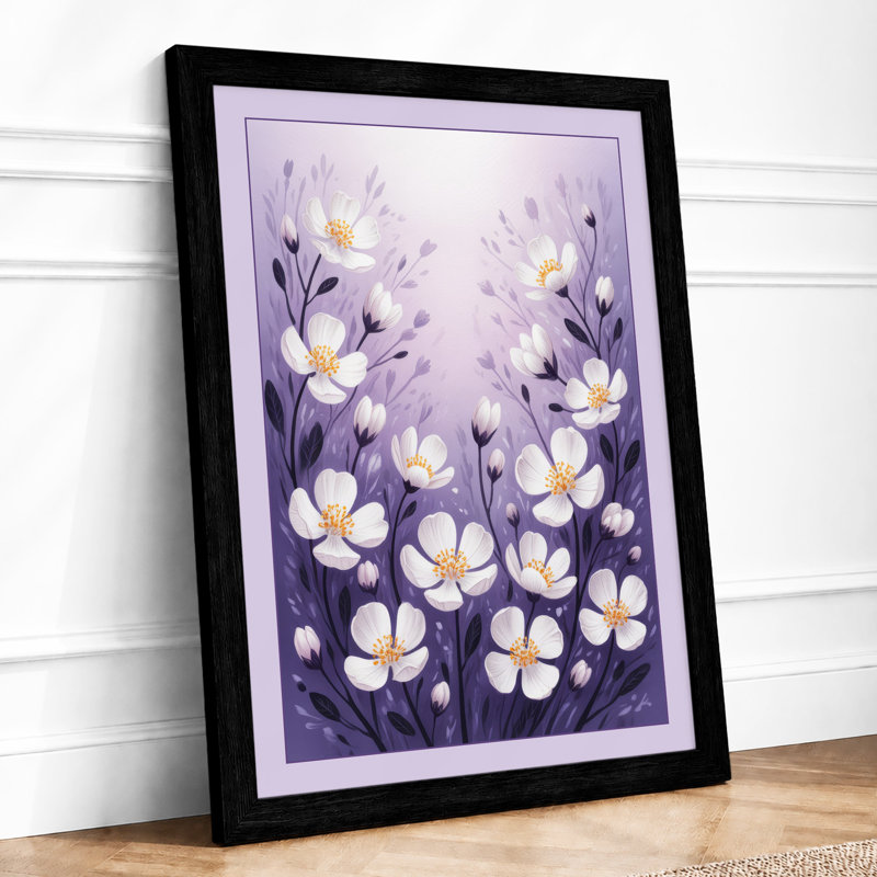 Ethereal Floral Abundance Botanical - Framed Print, A2 - 59.4 x 42.0 cm, Black