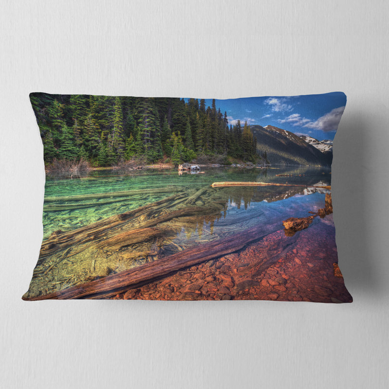 Coussin décoratif avec vue magnifique sur le lac Mountain