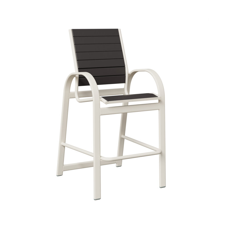  Chaise de bar en aluminium Murphy, Gris fumée