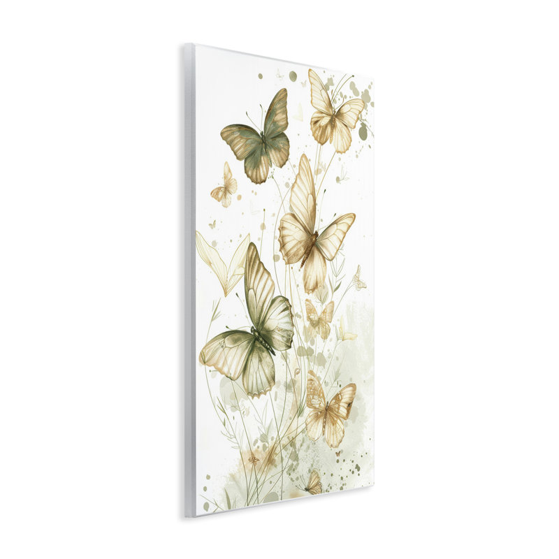  «Neutral Watercolor Butterflies», art mural par LSR Design Studio, H 19 po x l 13 po