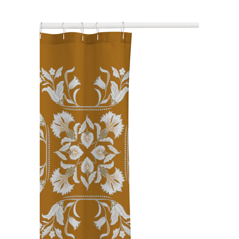 Rideau de douche léger Rumi, Ocre / blanc