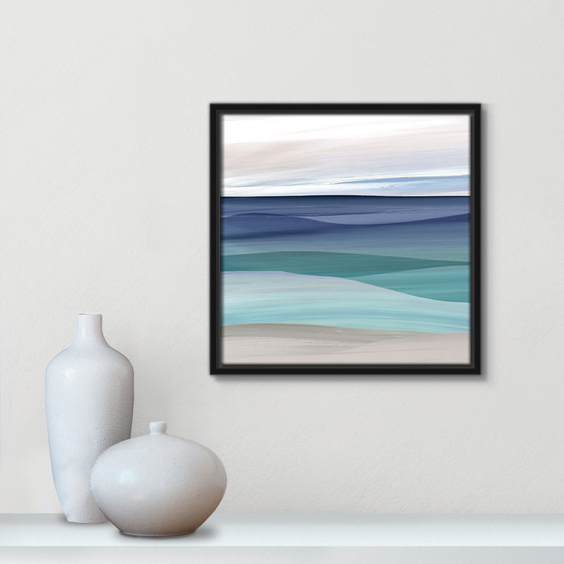 «Blue Valley Print» par Carol Robinson, H 13,5 po x l 13,5 po x P 2 po, Noir