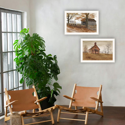 Décoration murale 4U 2 Decor, encadré blanc Old Country Road, salon et chambre à coucher, multicolore, 20 po x 1 14 po, bois et papier pour rehausser vos murs