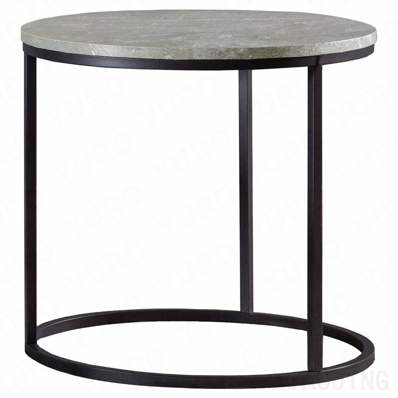 Table de bout grise et gris acier