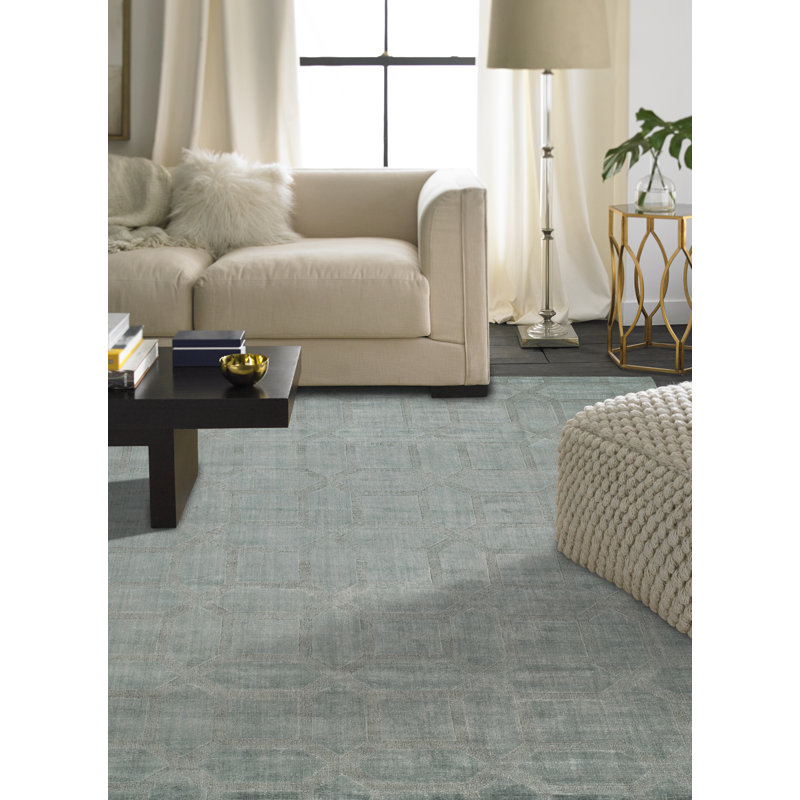Hand Loomed Geometric Indoor Rug, Rectangle 9' x 12'