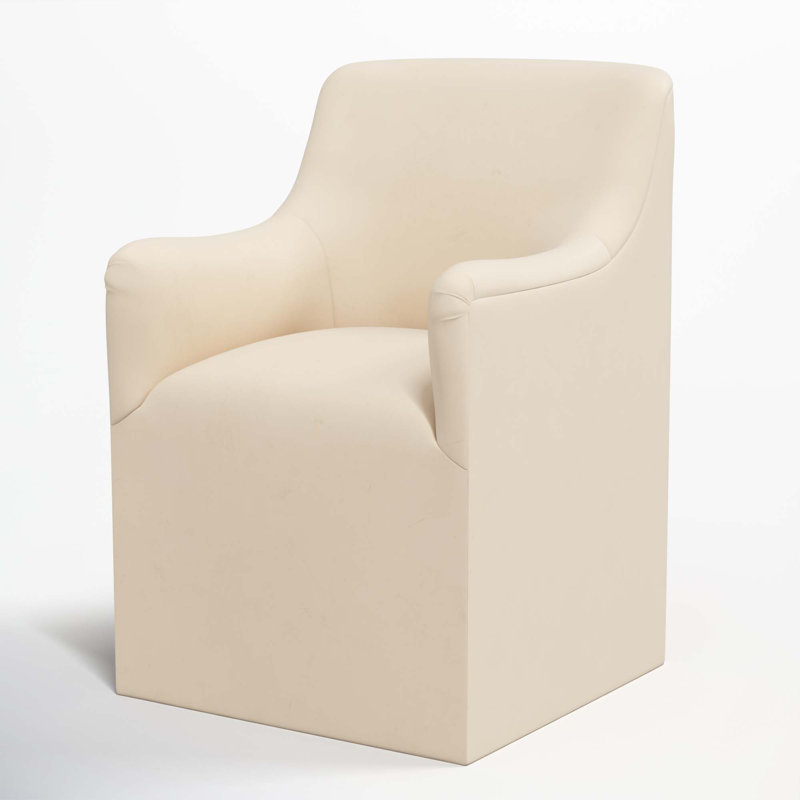 Howth 20.75'' H Upholstered Armchair, Classic Pearl Performance Velvet