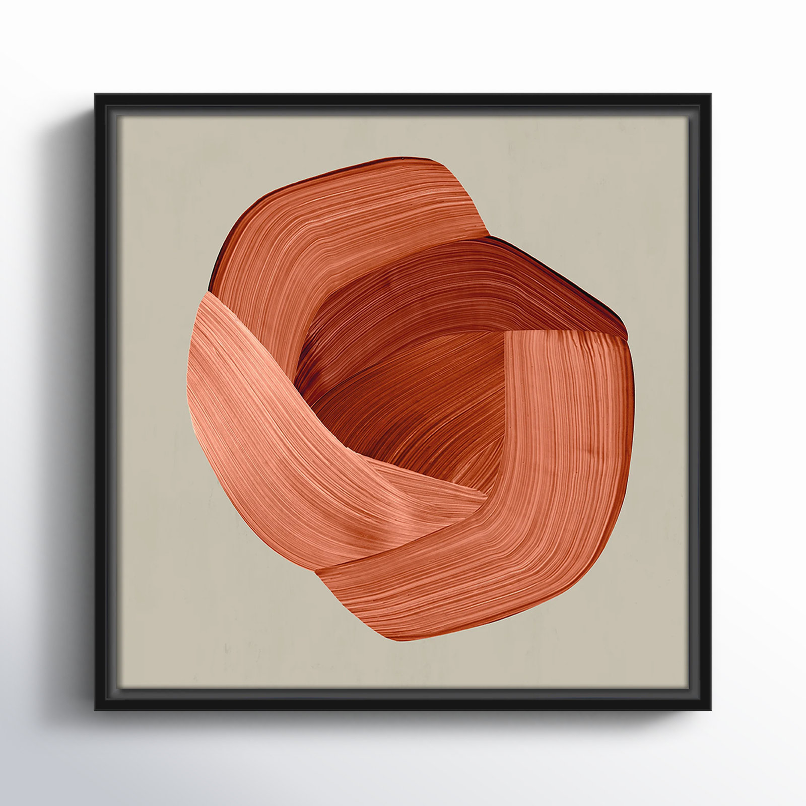 Thormond "Crema" Painting, 17.5" H x 17.5" W x 2" D, Black Framed