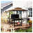 Outsunny 8' x 5' Double-Tiered Grill Gazebo with Adjustable Side Awning, Storage Shelves and Hooks for Patio and Deck, Brown