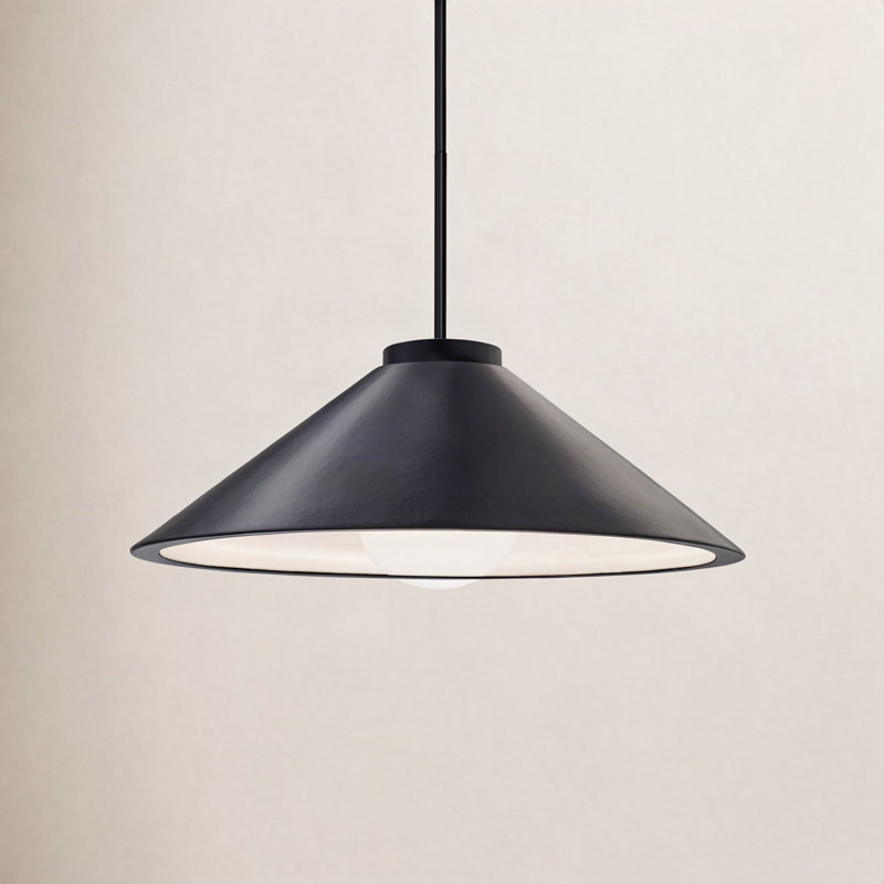 Leni Dimmable LED Single Light Pendant, Carbon Matte Black, Antique Brass