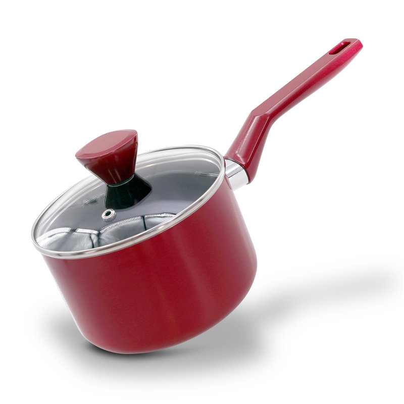 Casserole à casserole avec couvercle - Batterie de cuisine antiadhésive de haute qualité avec couvercles en verre trempé transparent, 2 pte (Fonctionne avec le modèle: NCCWA13BR)