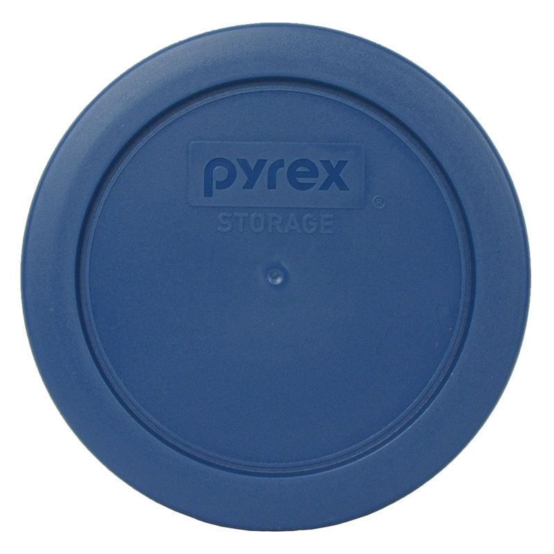 Pyrex (4) 4-Cup Glass Bowls & (4) 4-Cup Lids, Blue Spruce